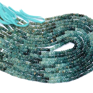 Rare Natural Grandidierite 3mm-5mm Faceted Rondelle Beads | 13inch Strand | Grandidierite Semi Precious Gemstone Hand Cut Loose Beads