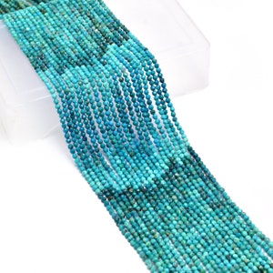 AAA+ Multi Chrysocolla Gemstone 2mm-2.5mm Micro Faceted Rondelle Beads | Natural Chrysocolla Semiprecious Gemstone Loose Beads | 13&quot; Strand
