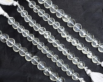 AAA Kristall Quarz Facettierte Herz Briolette | 10mm-12mm Perlen | Natürliche transparente Kristall Halbedelstein gerade Bohrer Brioletten