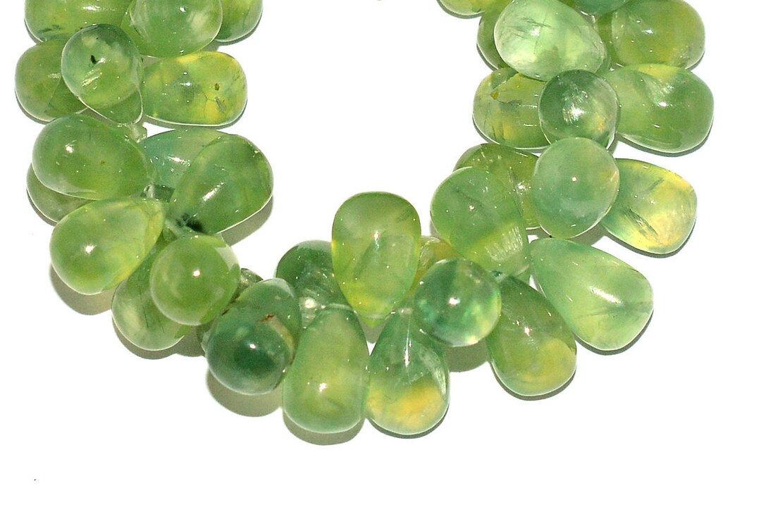 Prehnite Gemstone Teardrop Smooth Briolette Beads 10x16mm - Etsy