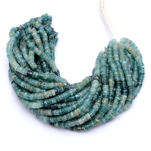 Natural Rare Grandidierite 5mm Smooth Heishi Spacer Beads | 16inch Strand | Grandidierite Semi Precious Gemstone Tyre Rondelle Loose Beads