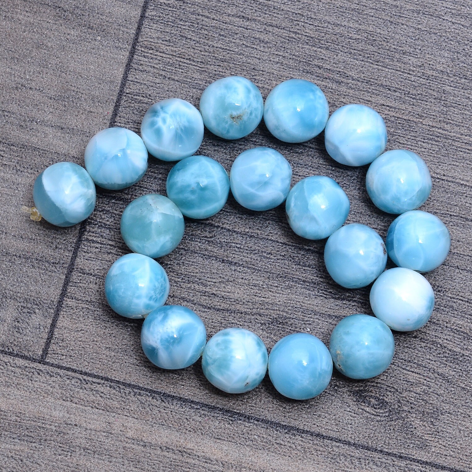 Natural Larimar 10mm Smooth Round Loose Beads AAA Genuine Etsy