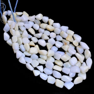 AAA Blue Chalcedony Gemstone Smooth Nuggets Beads | 15mm-17mm Beads 17&quot; Strand-440Carats | Natural Chalcedony Semi Precious Gemstone Tumbled