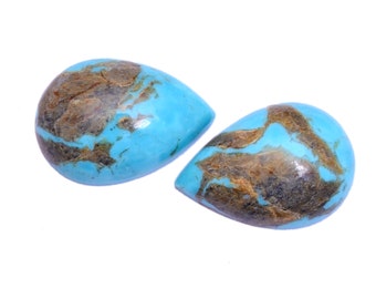 Arizona Turquoise Pear Cabochon Pair | 13x19mm Loose Gemstone