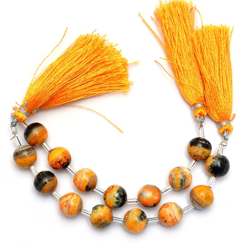 Bumble Bee Jasper Gemstone 10mm Smooth Round Beads Natural Rare Bumble Bee Semi Precious Gemstone Loose Round Beads for Jewelry Making