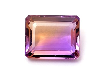 Natural AAA+ Ametrine Gemstone 15x18mm Octagon Cut Stone, Bi-Color Ametrine Semi Precious Gemstone Faceted Loose Octo Cut