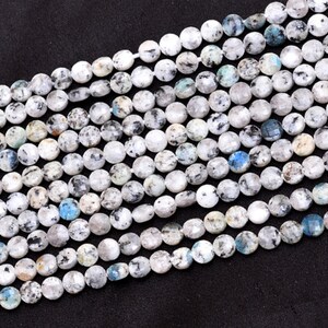 Rare K2 Jasper Gemstone 4mm Faceted Coin Beads | 13&quot;Strand | Natural K2 Jasper Semi Precious Gemstone Loose Coin Briolette Beads for Jewelry