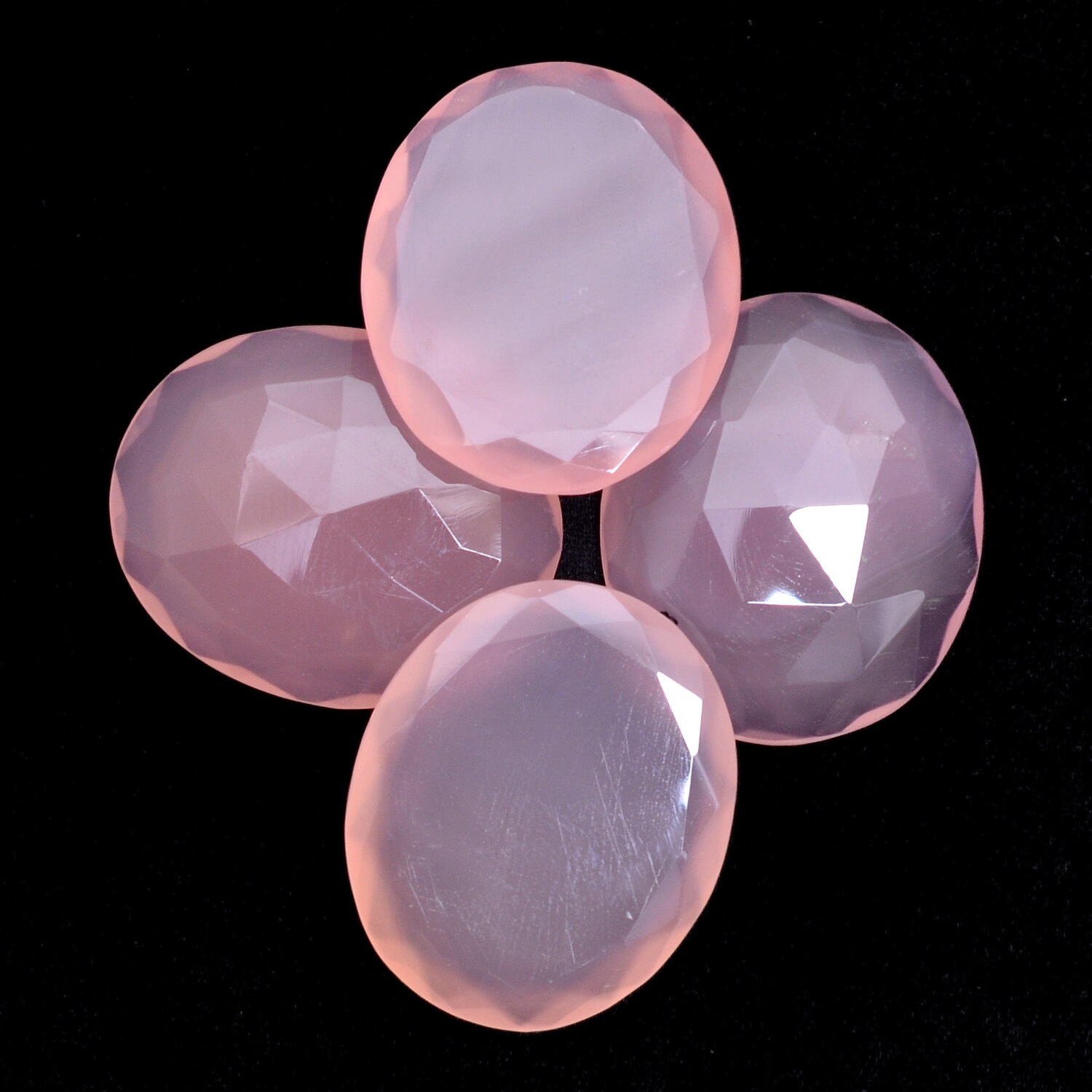 Rose Quartz Gemstone Oval Rosecut, Color Quartz 25x30mm Oval Faceted Cabochon | AAA Rose Quartz Glass Semi Precious Gemstone Loose Cabochon