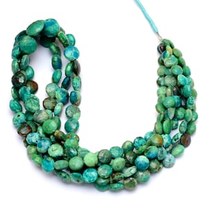 Natural Chrysocolla Gemstone 6mm-12mm Faceted Coin Briolette Beads | Chrysocolla Semi Precious Gemstone Fancy Coin Beads | 18inch Strand