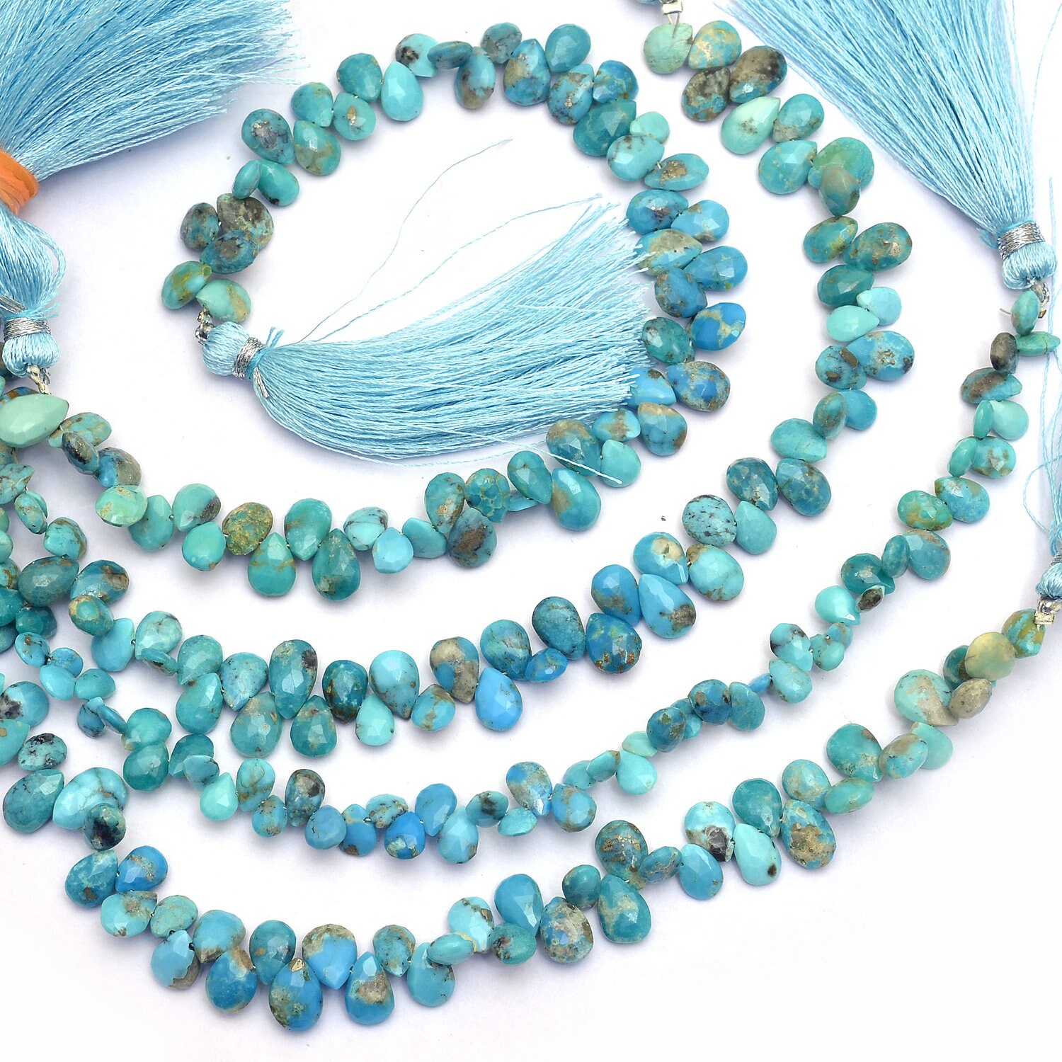 Genuine Turquoise Faceted Beads Gemstone 5x7mm6x8mm Pear Etsy