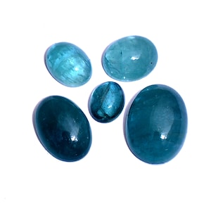 Lote de cabujón ovalado de piedra preciosa de grandidierita extremadamente rara de 9 mm a 16 mm / Piedra preciosa semipreciosa de grandidierita natural AAA+ con cabujón liso y parte posterior plana