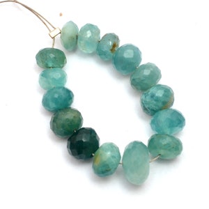 Natural Grandidierite Precious Gemstone 6mm-9mm Graduating Faceted Rondelle Loose Beads for Jewelry | 15 Loose Beads