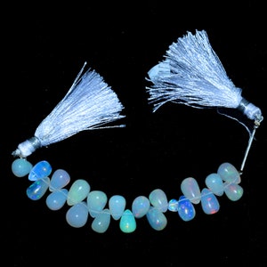 AAA+ Ethiopian Opal Teardrop Briolette, Welo Fire Opal Gemstone Teardrop Briolette Beads | Natural Ethiopian Welo Fire Opal Gemstone Drops