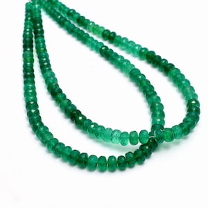 AAA+ Green Onyx Gemstone 4mm-7mm Faceted Rondelle Beads | 10inch Strand | Natural Multi Green Onyx Semi Precious Gemstone Beads for Jewelry