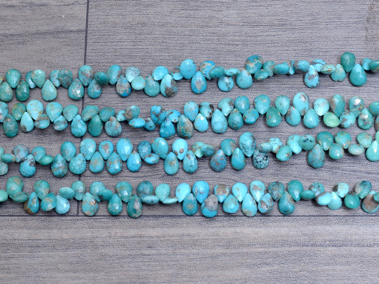 Genuine Turquoise Faceted Beads Gemstone 6x9mm7x10mm Pear Etsy