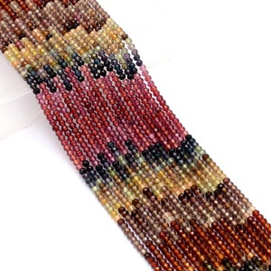 AAA+ Multi Tundra Sapphire Precious Gemstone 3mm-4mm Faceted Rondelle Beads | 13&quot; Strand | Natural Tunduru Sapphire Gemstone Faceted Beads