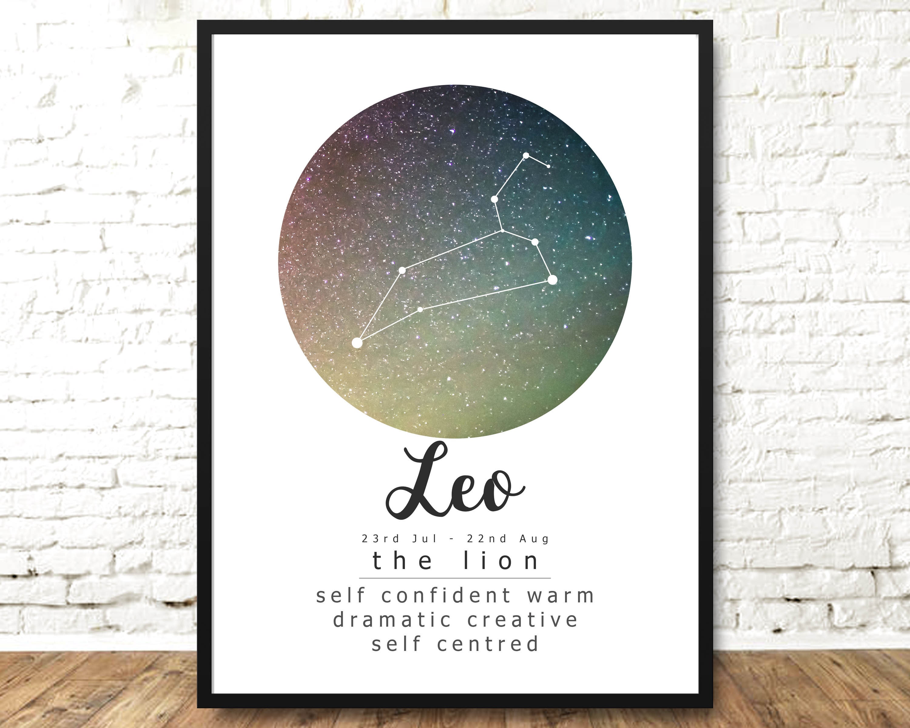 Leo Print Zodiac Wall Art Astrology Gift Star Sign Art Etsy