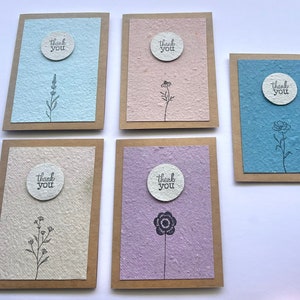 thank you card, a6 card, assorted cards, handmade card, handmade thank you card, thank you, 5 thank you cards, handmade cards with envelopes