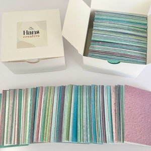 100 handmade business cards, coloured business cards, business cards, recycled paper cards, placement cards, thank you note