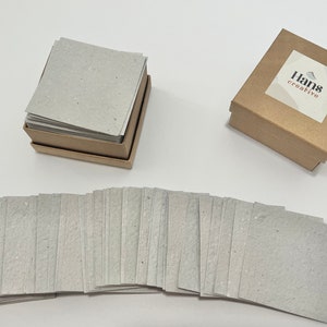 Handmade paper, notepaper, handmade notepaper, square paper, recycled paper, placement cards, thank you cards, notepaper, florist cards