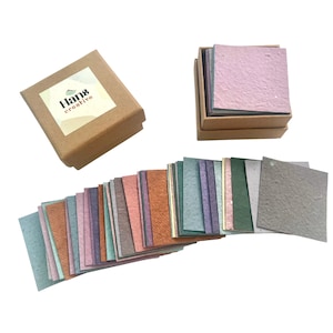 Handmade paper, notepaper, handmade notepaper, square paper, recycled paper, placement cards, thank you cards, notepaper, florist cards