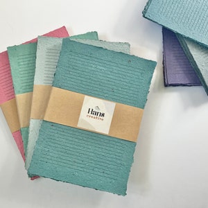 Lined handmade paper, handmade, craft paper, coloured paper, lined paper, a5 handmade paper, a5 colourful paper, a5 paper, handmade paper