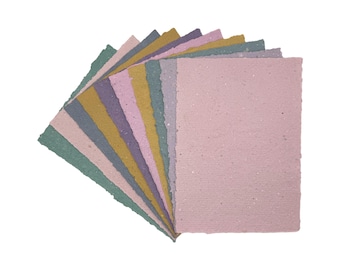 Handmade Paper Seconds Pack – Scrapbooking, Card Making & Craft Paper – Imperfect Discount Sheets 5x7 inch paper