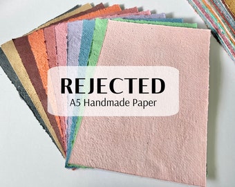 REJECTED paper, a5 handmade paper, a5 paper, handmade paper, scrapbooking, scrap paper, paper scrap pack, paper cards, scrapbooking paper