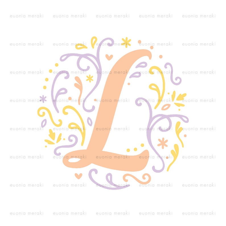 Download Initial Letter In Beautiful Cute Boho Chic Florals Style Svg Cutting Monogram Aphabet L Cricut File Eps Png Dxf Svg Clip Art Art Collectibles Keyforrest Lt