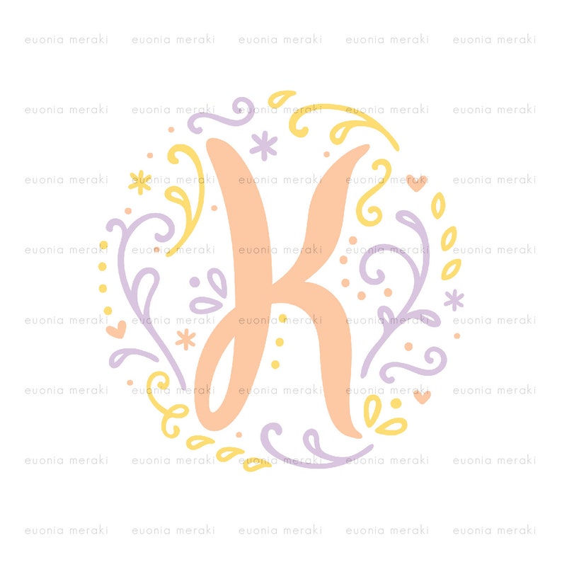 Download Art Collectibles Clip Art Initial Letter In Beautiful Boho Chic Style Cricut File Wedding Svg Cutting Monogram Aphabet K Eps Png Dxf Svg