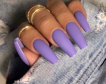 Acrylic Nails Coffin Etsy