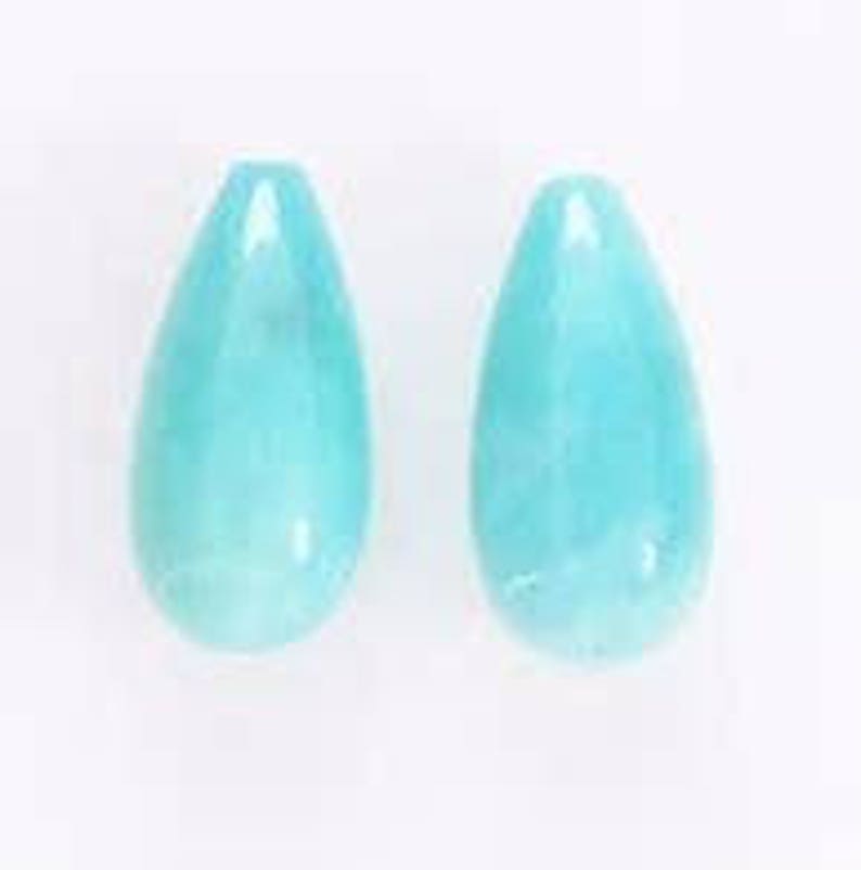 10 Pieces Lot Amazing Natural Amazonite PearShape Smooth Polished Gemstone Cabochon