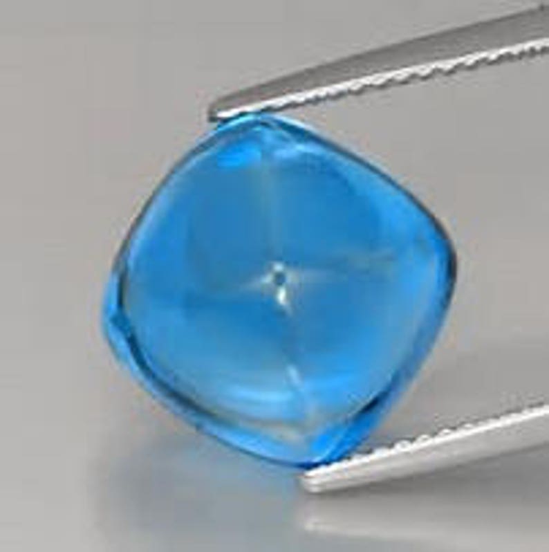 10 pieces blue topaz square shape cabochon gemstone calibrated size