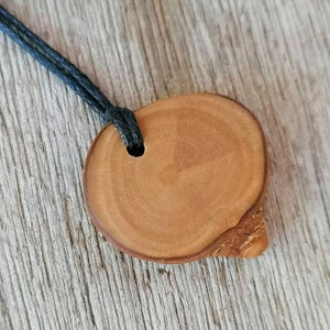 Boho wood slice necklace, Genuinely handmade, Olive wood jewelry, Men necklace