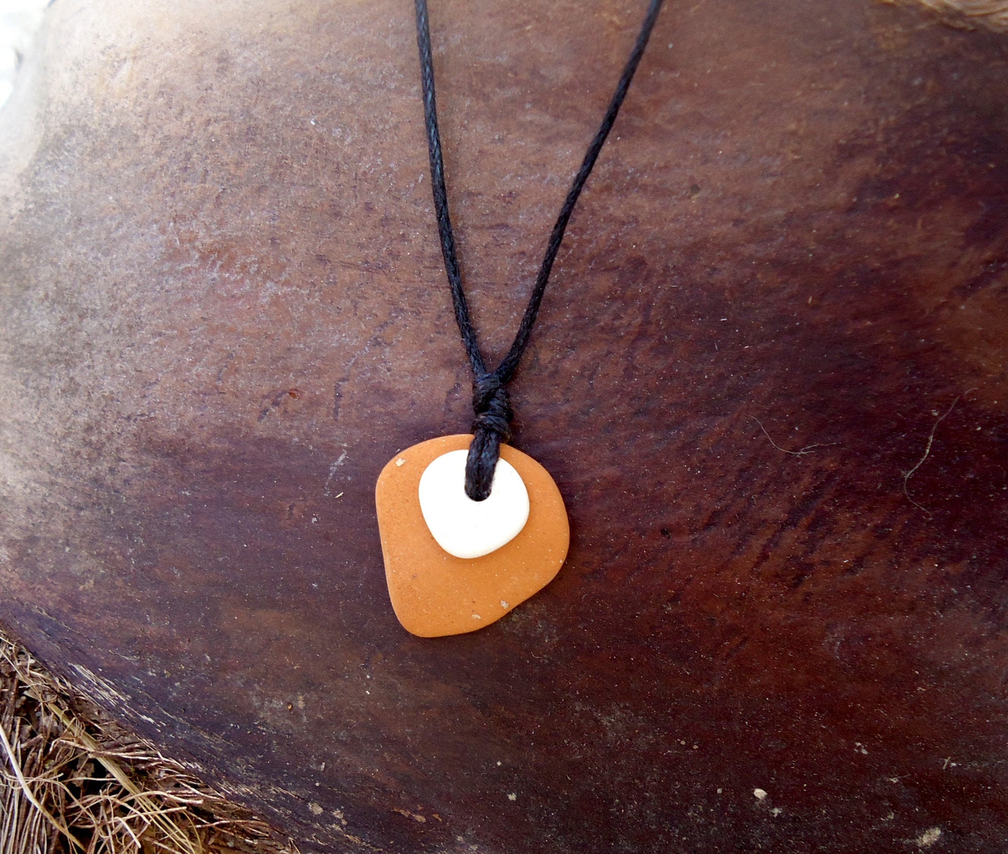 Sea Pottery Necklace Terracotta Jewelry Pottery Pendant Etsy