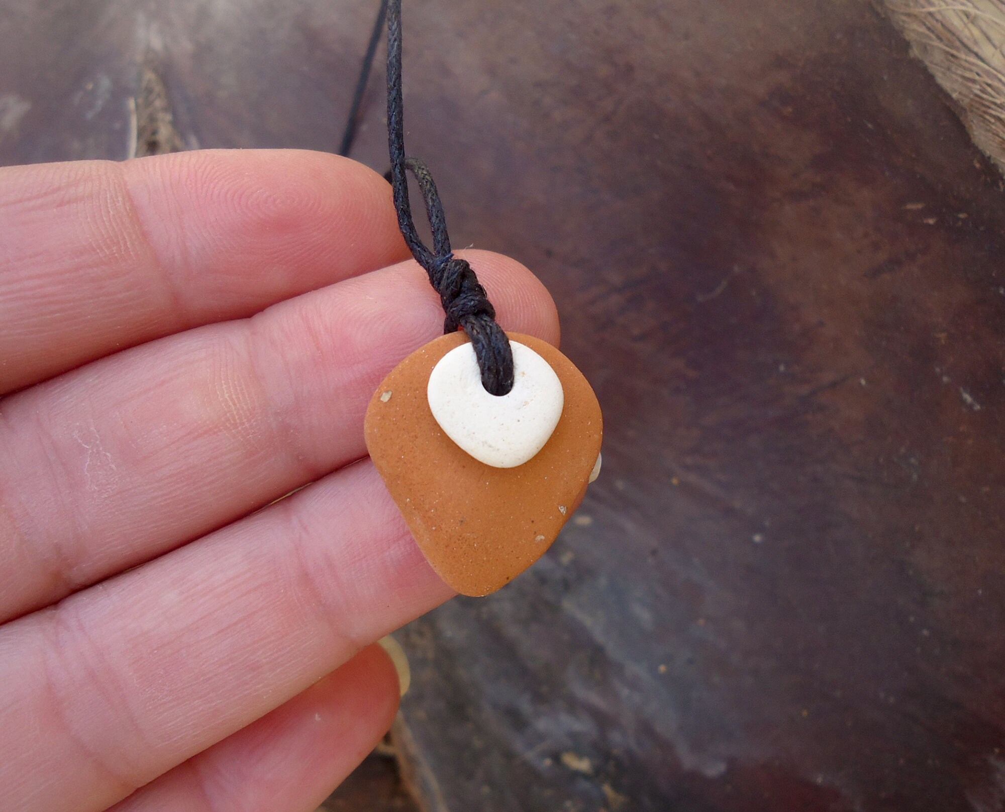 Sea Pottery Necklace Terracotta Jewelry Pottery Pendant Etsy