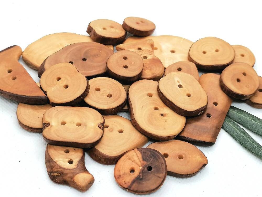 Dark Brown Olive Wood 45mm Large Toggle Buttons for Coats and 