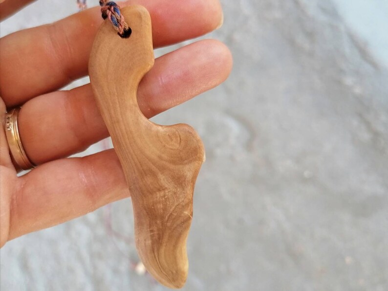 Olive wood slice necklace Wood pendant Sustainable jewelry Genuinely handmade