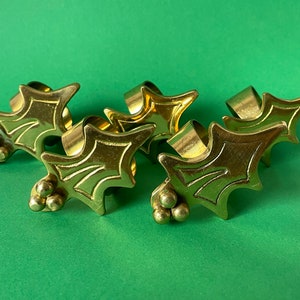 Vintage Brass Leopard Napkin Rings Metal Set of 4 5844