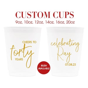 Personalized Cups, Custom Birthday Cup, Party Favors, Birthday Cups, Party Cups, 40th Birthday Favors, Plastic Cups, Custom Cups