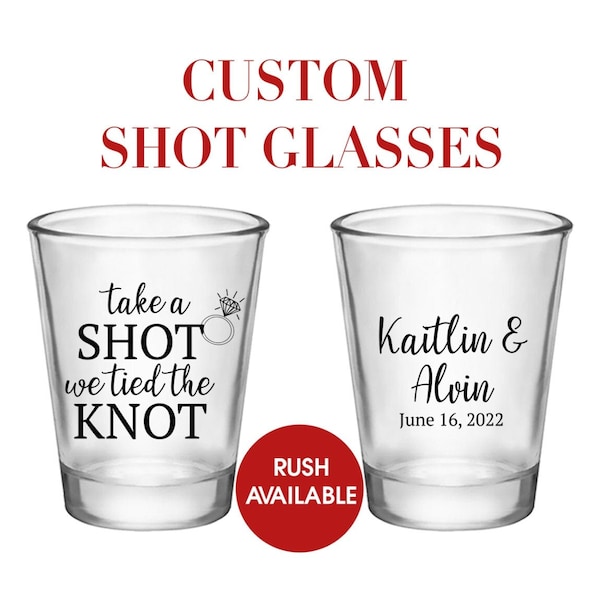 Custom Shot Glasses, Shot Glasses, Wedding Favors, Wedding Shot Glasses, Custom Shot Glass, Bridesmaid Shot Glasses, Party favors for Adults