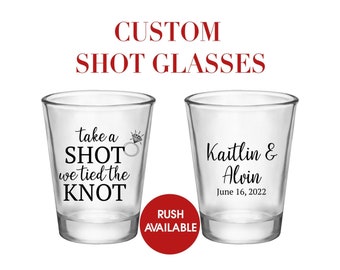 Custom Shot Glasses, Shot Glasses, Wedding Favors, Wedding Shot Glasses, Custom Shot Glass, Bridesmaid Shot Glasses, Party favors for Adults