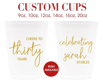 12oz 30th Birthday Cups, Thirty AF, Dirty Thirty, Cheers to 30 Years