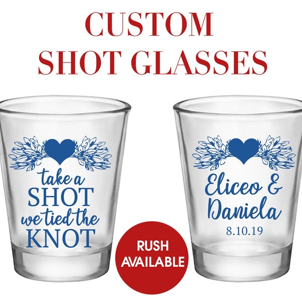 Custom Shot Glasses, Shot Glasses, Wedding Favors, Wedding Shot Glasses, Custom Shot Glass, Bridesmaid Shot Glasses, Party favors for Adults