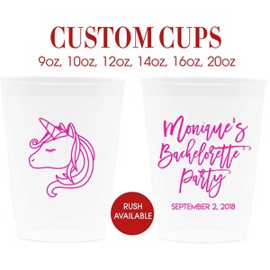 Bachelorette Cups, Personalized Gift for Her, Custom Plastic Cups, Personalized Cups, Bachelorette Party Favor, Bachelorette Favors