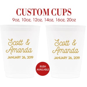 Wedding Favors, Wedding Favors For Guests In Bulk, Personalized Cups, Custom Cups Personalized Custom Frosted Cups Plastic Cups Personalized