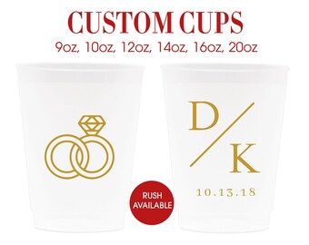 Personalized Cups, Custom Cups, Personalized Custom Frosted Cups, Plastic Cups Personalized, Custom Wedding Cups For Wedding Customized