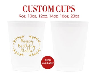 Custom Plastic Frosted Cups Personalized 30th Birthday Party Cups Party Favors Birthday Favors 30th Birthday Favors Gifts Decor Plastic Cups