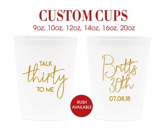 12oz 30th Birthday Cups, Thirty AF, Dirty Thirty, Cheers to 30 Years, 30th Birthday Cups, Custom Cups, Personalized Cups, Cups for Birthday