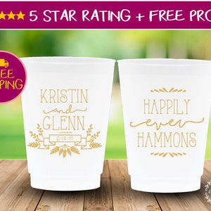 Personalized Frosted Wedding Cups, Custom Bachelorette Party Favors, Shatterproof Wine Cups, Custom Printed Cups, Best Wedding Favors